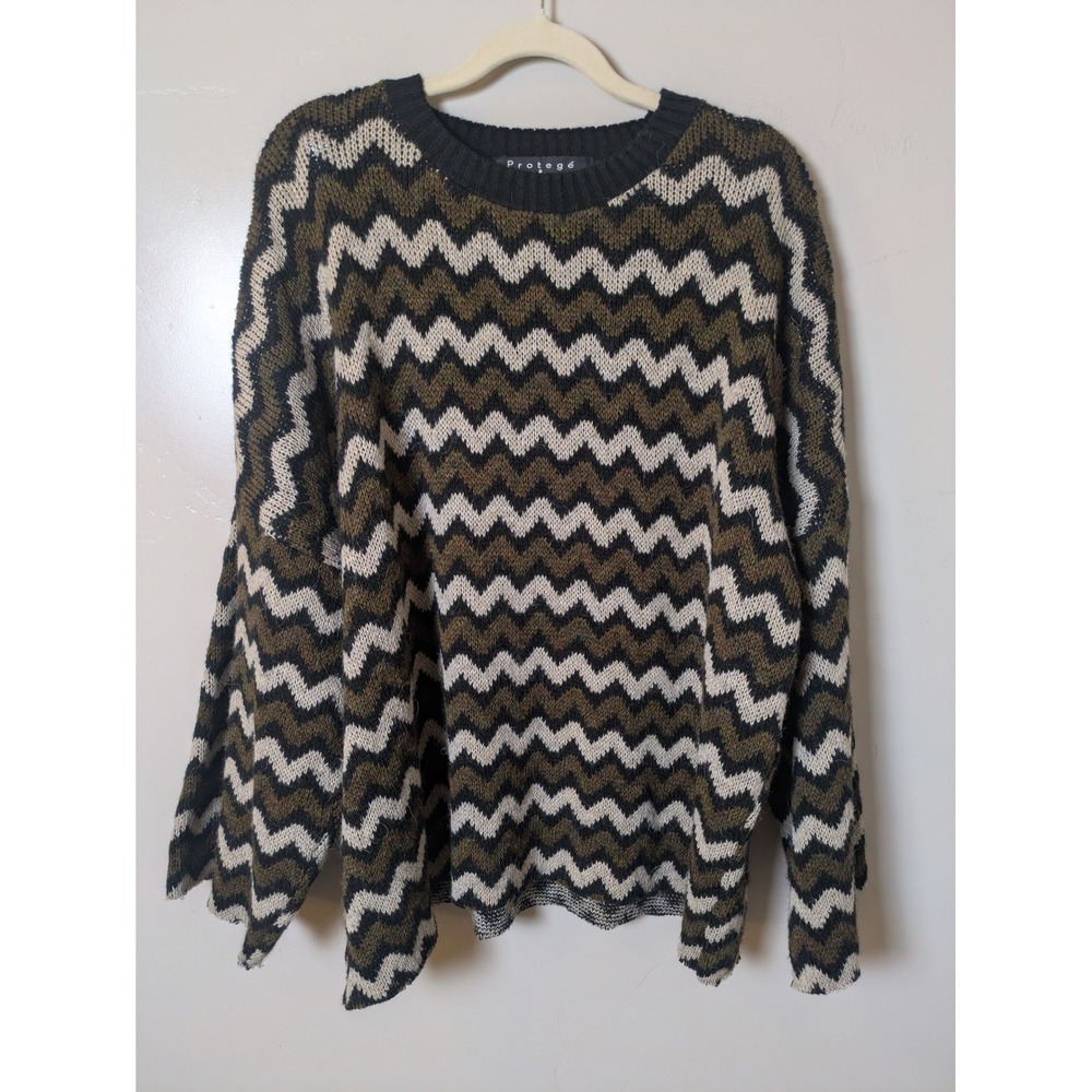 Protege Collection Vintage Womens XL‎ Chevron Zig Zag Knit Sweater